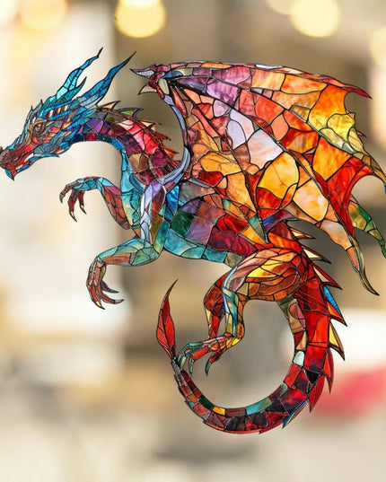 🎄2024 Christmas Gift 50% Off--Acrylic Colorful Dragon Suncatcher Ornament