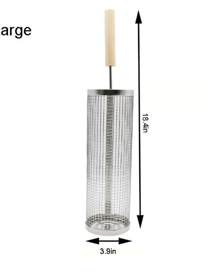 Rolling Grilling Basket with Handle