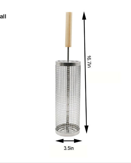 Rolling Grilling Basket with Handle