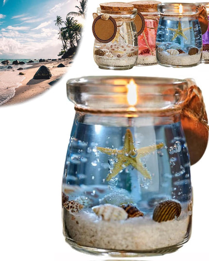 Ocean Theme Blue Purple Pink Gel Candle