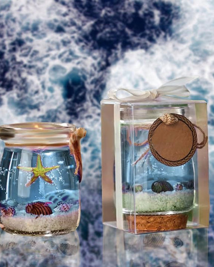 Ocean Theme Blue Purple Pink Gel Candle