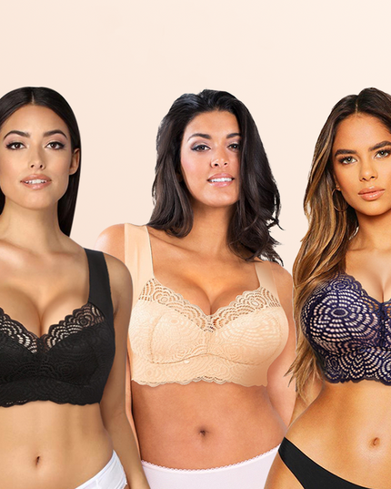 EXTRA LIFT - Ultimate Lift Stretch Full-Figure Seamless Lace Cut-Out Bra - Libiyi