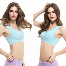 Load image into Gallery viewer, Women's Plus Size Lace Wide Straps Wireless Bra Front Closure Push Up Bras - Keillini