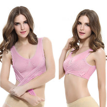 Load image into Gallery viewer, Women's Plus Size Lace Wide Straps Wireless Bra Front Closure Push Up Bras - Keillini