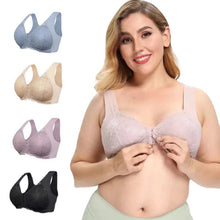 Load image into Gallery viewer, Women's Plus Size Lace Wide Straps Wireless Bra Front Closure Push Up Bras - Keillini