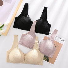 Load image into Gallery viewer, Women's Plus Size Lace Wide Straps Wireless Bra Front Closure Push Up Bras - Keillini