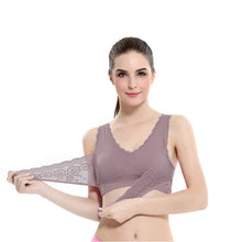 Load image into Gallery viewer, Women's Plus Size Lace Wide Straps Wireless Bra Front Closure Push Up Bras - Keillini