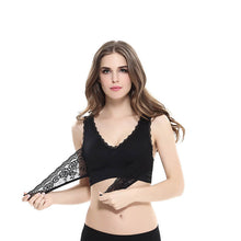 Load image into Gallery viewer, Women's Plus Size Lace Wide Straps Wireless Bra Front Closure Push Up Bras - Keillini