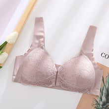 Load image into Gallery viewer, Women's Plus Size Lace Wide Straps Wireless Bra Front Closure Push Up Bras - Keillini