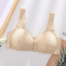 Load image into Gallery viewer, Women's Plus Size Lace Wide Straps Wireless Bra Front Closure Push Up Bras - Keillini