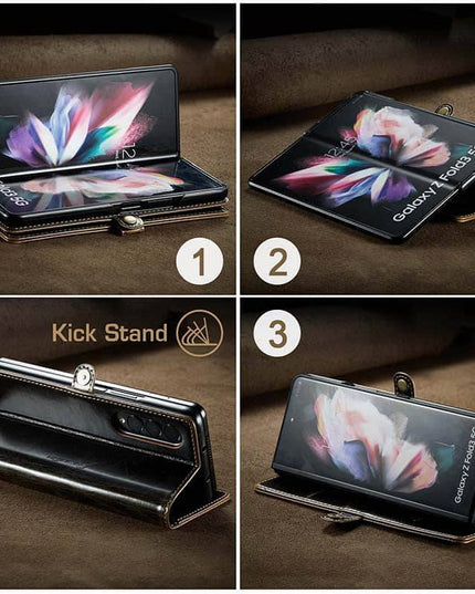 Luxury Flip Leather Card Slots Phone Case for Galaxy Z Fold 3 5G - Libiyi