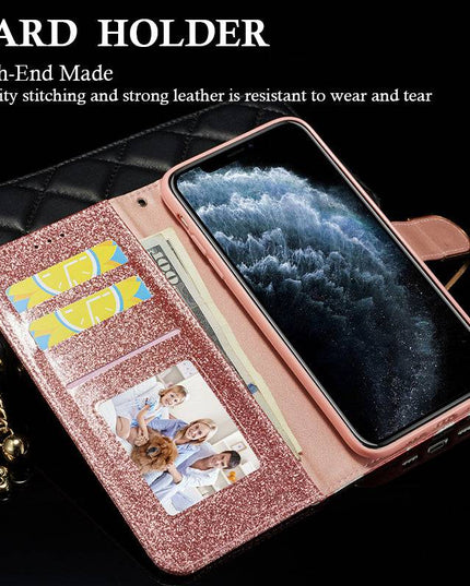 Leather Glitter Rhinestone Flip Case For Samsung - Libiyi