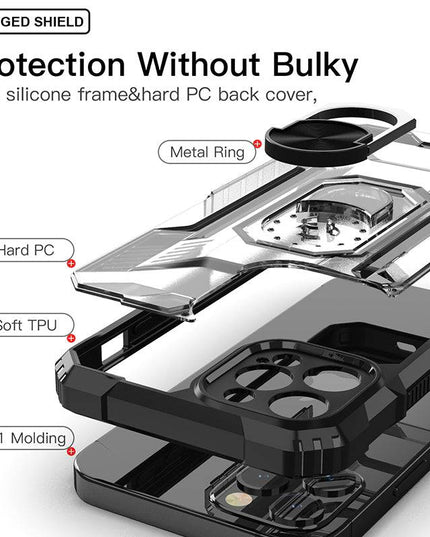 Magnetic Metal Finger Ring Holder Armor Case For iPhone - Libiyi