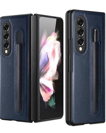 Luxury Business PU Leather Case for Samsung Galaxy Z Fold 3 5G with S Pen Holder - Libiyi