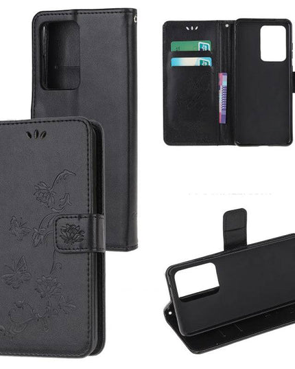 Imprint Butterfly Flower Leather Mobile Phone Case for Samsung S21 Series - Libiyi