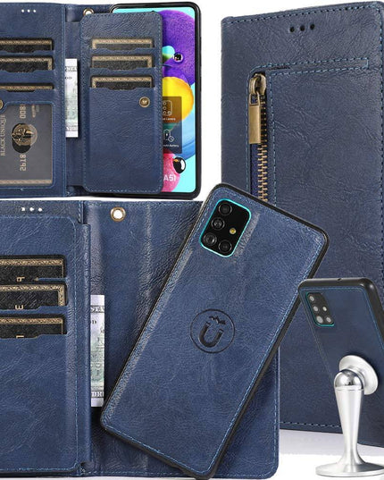 Detachable Flip Folio Zipper Purse Phone Case For Samsung A Series - Libiyi
