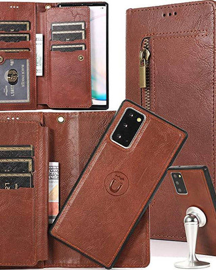 Detachable Flip Folio Zipper Purse Phone Case for Samsung Note Series - Libiyi