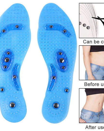 Insoles for Women & Men Cuttable Acupressure Magnetic Massage - Libiyi