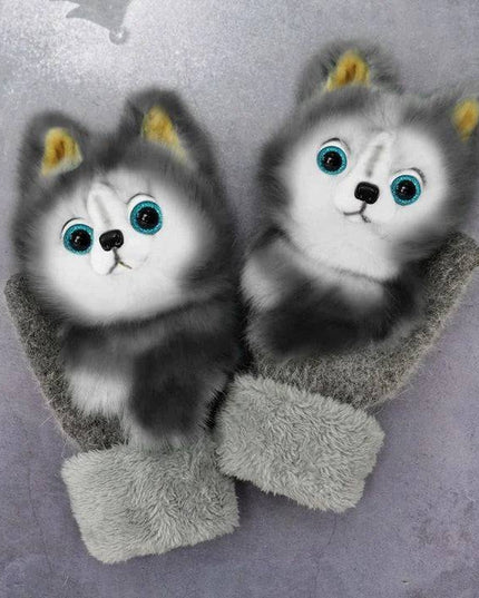 2022 new cartoon plush knitted glovesđ - Libiyi
