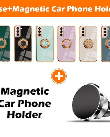 Shiny Plating Built-in Finger Ring Case For Samsung S21 Plus - Libiyi