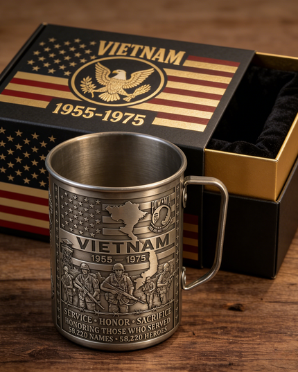 🎖️- Vietnam Veteran Honor Coffee Mug – 1955-1975 Service Tribute