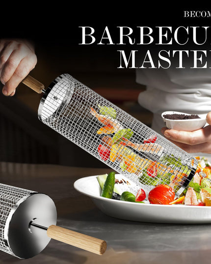 Rolling Grilling Basket with Handle