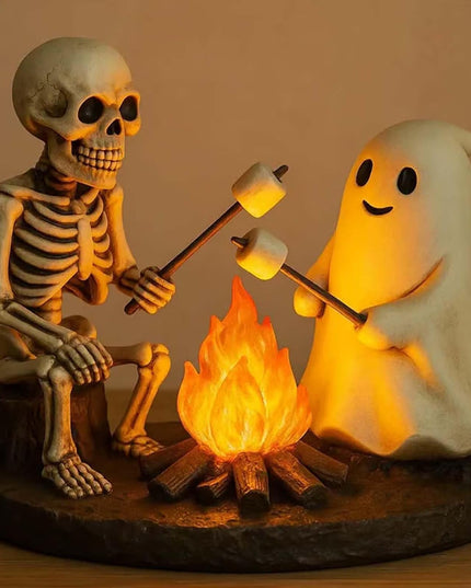 🎃Skeleton & Ghost Bonfire Night Lamp – Spooky Vibes for Your Halloween Décor!👻