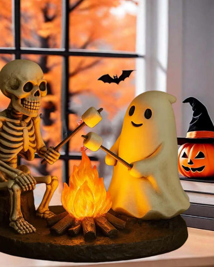 🎃Skeleton & Ghost Bonfire Night Lamp – Spooky Vibes for Your Halloween Décor!👻
