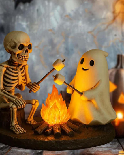 🎃Skeleton & Ghost Bonfire Night Lamp – Spooky Vibes for Your Halloween Décor!👻