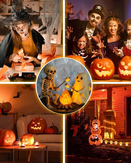 🎃Skeleton & Ghost Bonfire Night Lamp – Spooky Vibes for Your Halloween Décor!👻