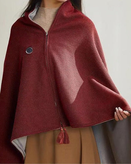 Portable Soft Zipper Electric Heated Blanket Shawl