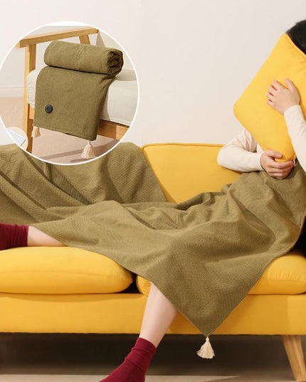 Portable Soft Zipper Electric Heated Blanket Shawl