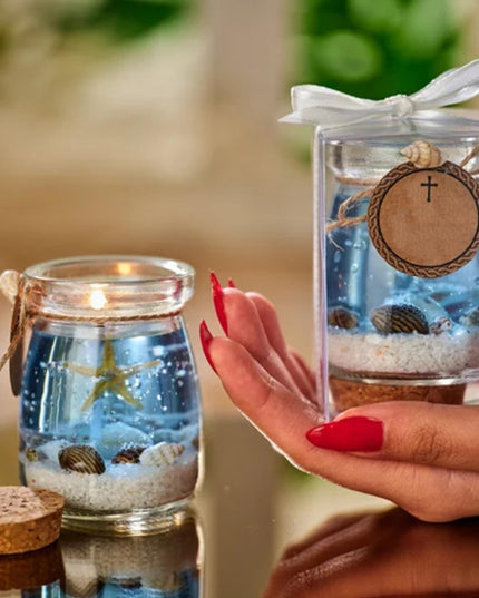 Ocean Theme Blue Purple Pink Gel Candle