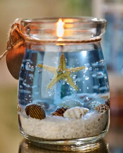 Ocean Theme Blue Purple Pink Gel Candle