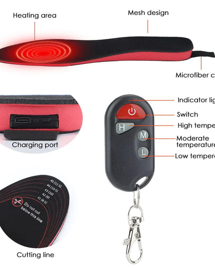 🔥FootEase Wireless Heated Insoles – Rechargeable Pain Soothing Heat for Plantar Fasciitis & Cold Feet