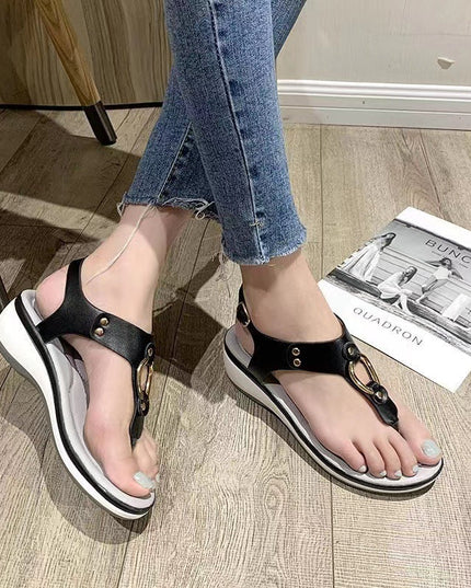 Ladies Rubber Sole Casual Wedge Sandals - Libiyi
