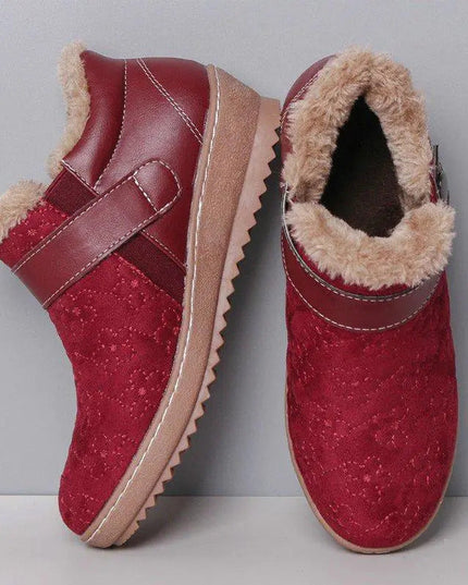 women's round toe low top color blocking cotton shoes - Keilini