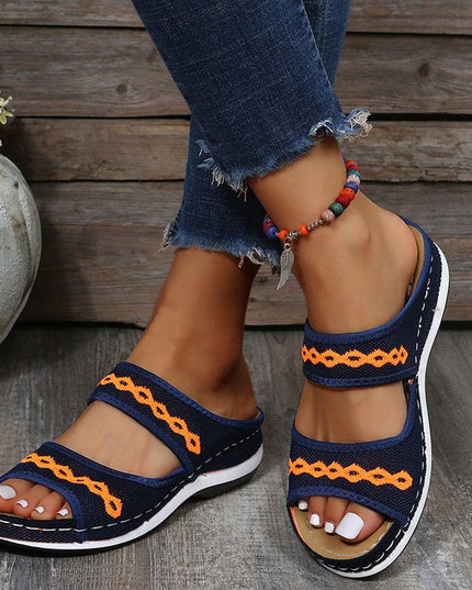 Stylish Wedge Cutout Comfortable Flat Slippers - Libiyi