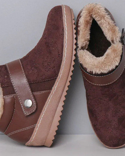 women's round toe low top color blocking cotton shoes - Keilini