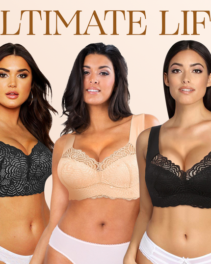 EXTRA LIFT - Ultimate Lift Stretch Full-Figure Seamless Lace Cut-Out Bra - Libiyi