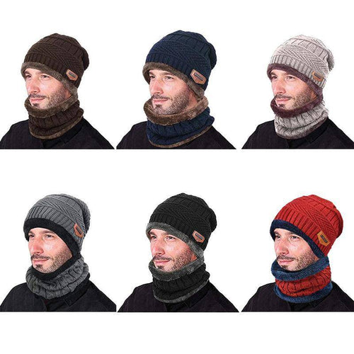 Warm Beanie Cap With Scarf - Libiyi