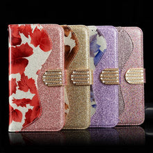 Cargar imagen en el visor de la galería, Leather Glitter Rhinestone Flip Case For Samsung A Series - Libiyi