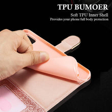 Cargar imagen en el visor de la galería, Leather Glitter Rhinestone Flip Case For Samsung A Series - Libiyi