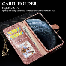 Cargar imagen en el visor de la galería, Leather Glitter Rhinestone Flip Case For Samsung A Series - Libiyi