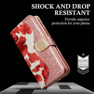 Leather Glitter Rhinestone Flip Case For Samsung A Series - Libiyi