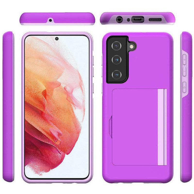 Armor Protective Card Holder Case for Samsung S21 FE(5G) With 2-Pack Screen Protectors - Keilini