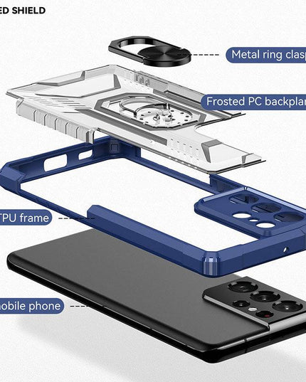 Magnetic Metal Finger Ring Holder Armor Case For Samsung S21 ULTRA 5G - Libiyi