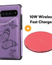 Purple / Samsung S10 / Case+Wireless Charger