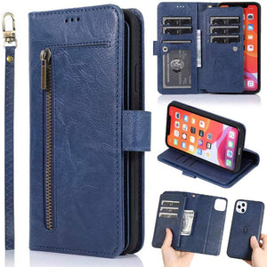 Detachable Flip Folio Zipper Purse Phone Case for iPhone 11 Series - Libiyi