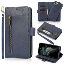 Cargar imagen en el visor de la galería, Detachable Flip Folio Zipper Purse Phone Case for iPhone 12 Series - Libiyi